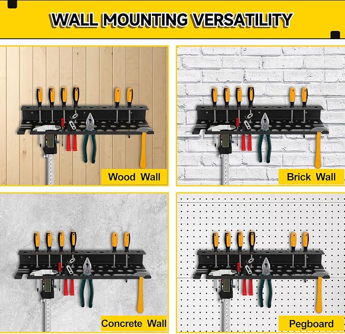Metal Screwdriver Organizer, 15.75inch Utility Wall Mount Tool Organizer - Image 5