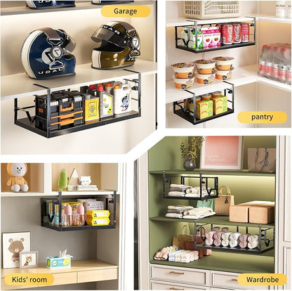 Under Shelf Storage Basket Organizer – Adjustable Hanging Holder - Image 6