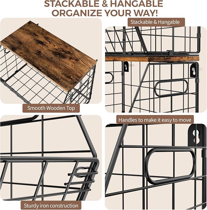 Delamu Stackable Metal Fruit Basket - Image 8