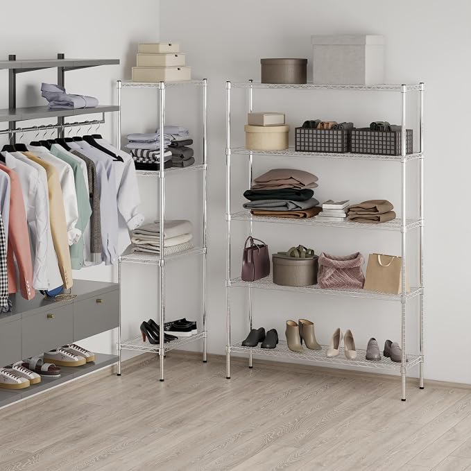 14" Deep x 48" Wide x 74" Height Wire Shelving Kit | 5-Tier | NSF Commercial - Image 7