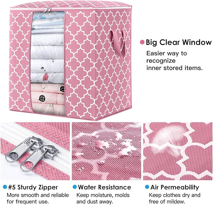 WISELIFE Storage Bags 6 Pack/100L Large Blanket Clothes Organization and - Image 3