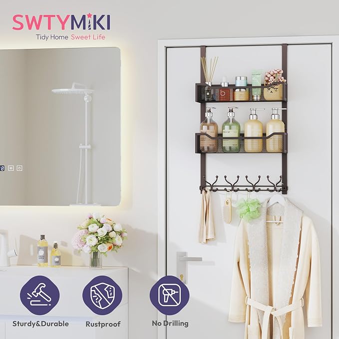 SWTYMIKI Over The Door Hooks Organizer - Image 3