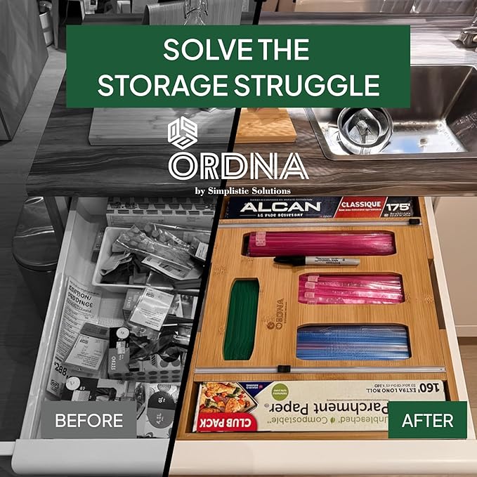 3" Slim 6-in-1 Expandable Storage Bag Organizer Kitchen Drawer - Image 5