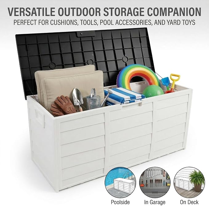 75 Gallon Outdoor Storage Box, 260L Waterproof Resin Deck Box - Image 5
