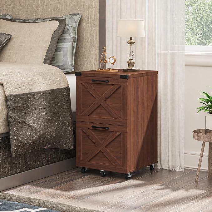Halitaa Farmhouse 2 Drawer Small File Cabinet - Image 4