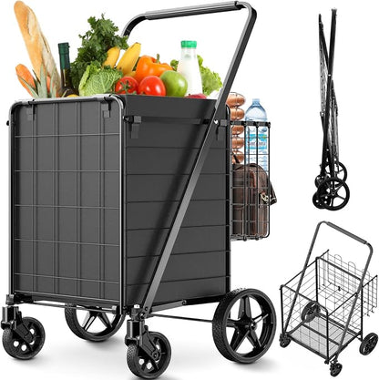 Folding Shopping Cart for Groceries, 360 lbs Capacity Grocery Cart - Image 8
