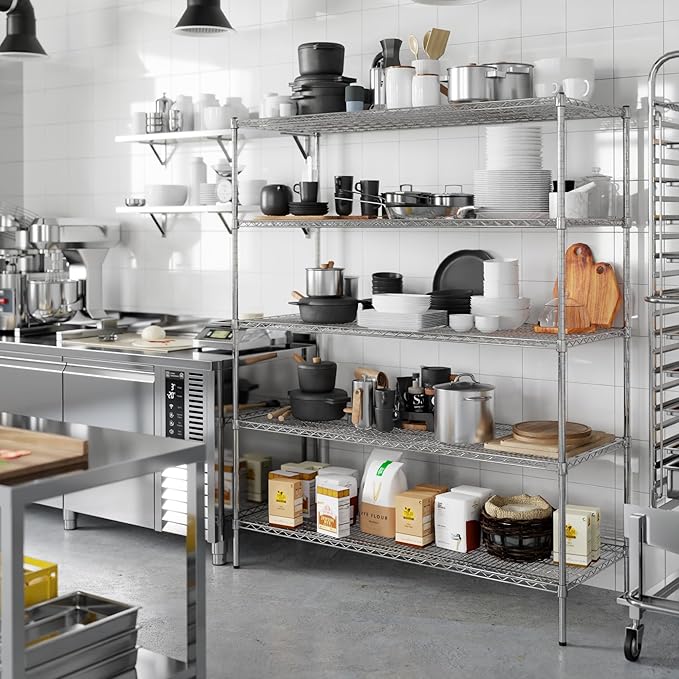 24" Deep x 60" Wide x 74" Height Wire Shelving Kit | 5-Tier | NSF Commercial - Image 6