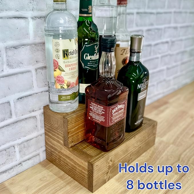 Tiered Bottle Shelf | 2 Tier Liquor Bottle Display | Bar Organization | Kitchen - Image 5