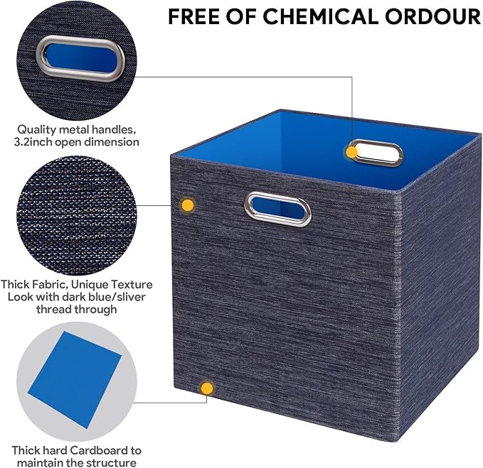 Posprica Storage Cube Basket Bins, 13×13 Foldable Storage Containers - Image 4