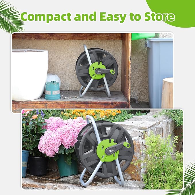 Water Hose Reel Cart, Holds 60-80 Ft of 5/8 Inch Hose, Portable Hose Reel - Image 6