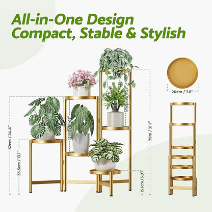 6 Tiered Plant Stand Indoor for Multiple Large Planter, Tall Heavy Duty - Image 2