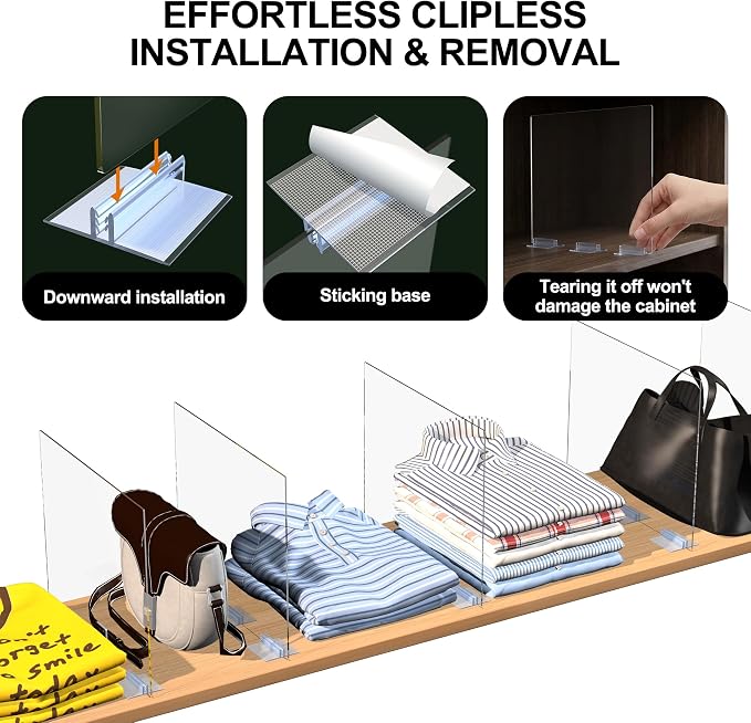 Acrylic Shelf Dividers for Closet Organization - Image 4