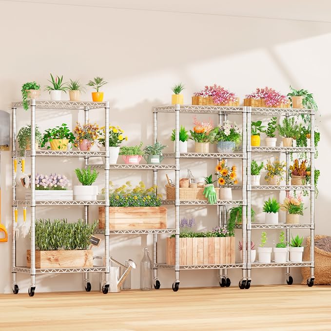PrimeZone 3 Pack Steel Storage Wire Shelving 5 Tier Metal Shelves - Image 6