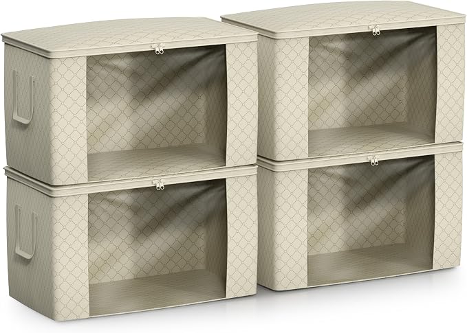 Sorbus Foldable Storage Bag Organizers, Large Clear Window & Carry Handles - Image 7