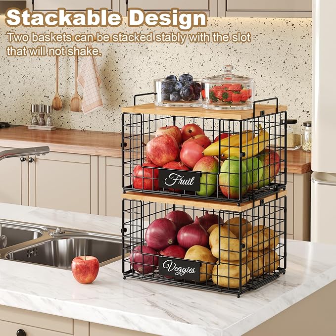 2 PACK XXL Potato and Onion Storage Bins, Pantry Organizers and Storage | - Image 6