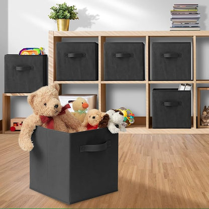 Casafield Set of 6 Collapsible Fabric Cube Storage Bins, Cubby Organizers & More - Image 5