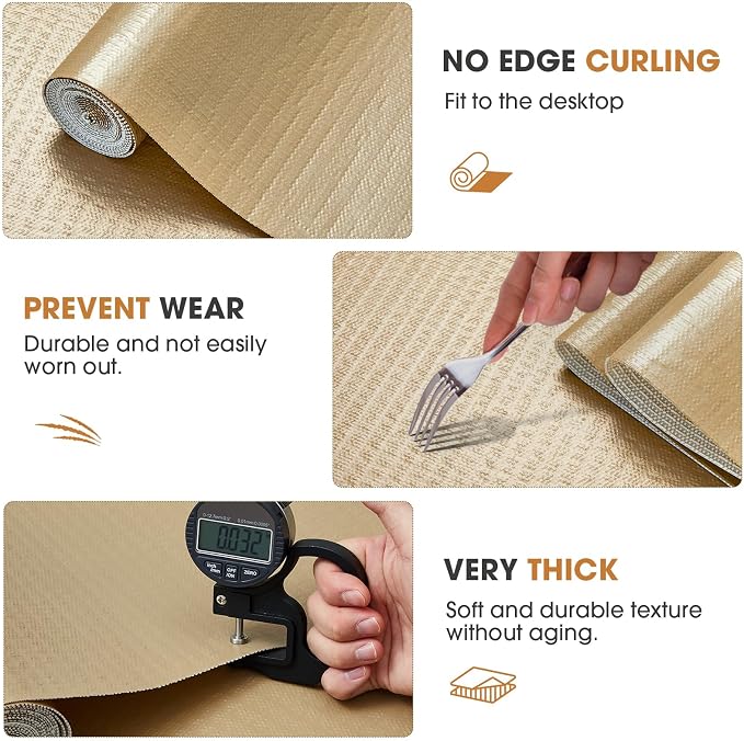 Drawer and Shelf Liner, Non-Slip Kitchen Cabinet Liners Non-Adhesive Thick - Image 6