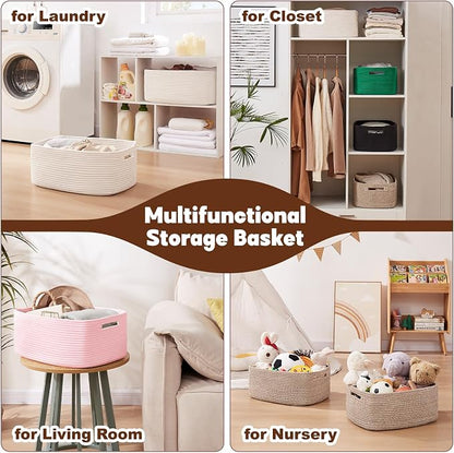 OIAHOMY Storage Basket for Shelves, Closet Cube Storage Bins Baskets for - Image 6