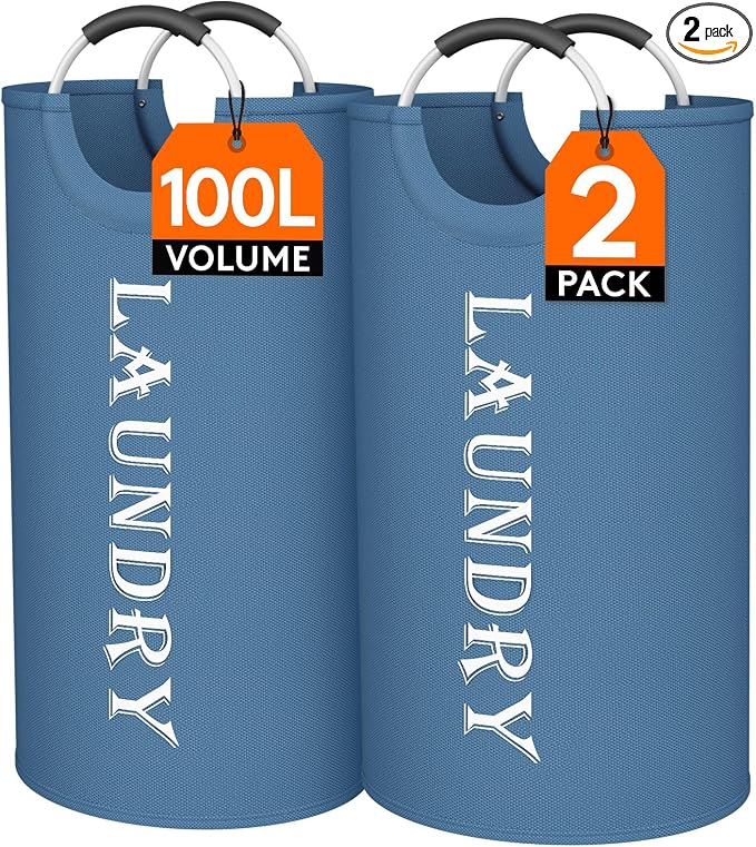 Lifewit 100L 2-Pack Large Laundry Basket, Collapsible Laundry Hamper by Lifewit