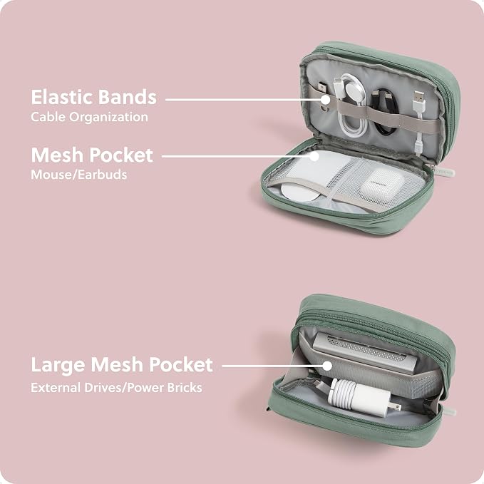U Brands Canvas Tech Organizer Pouch 9 Compartments, 7.8 x 5 Inch Cable - Image 4