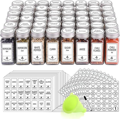 SWOMMOLY 48 Glass Spice Jars by SWOMMOLY