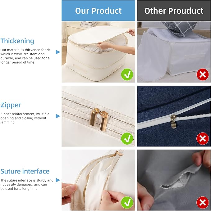 Ultra Space Saving Self Compression Organizer, Comforter Storage Bag - Image 4