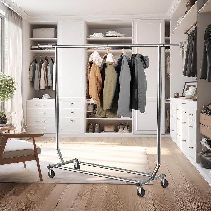 Simple Houseware Supreme Commercial Grade Clothing Garment Rack, Chrome | Holds - Image 5