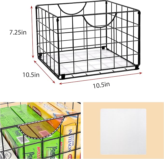 Metal Wire Basket Organizer Foldable Set of 6, Food Storage Mesh Bin - Image 4