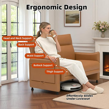 Faux Leather Loveseat, Upholstered Loveseat - Image 6