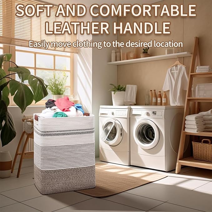 DOFASAYI Laundry Basket - 85L Large Cotton Rope Blanket Basket - Image 6
