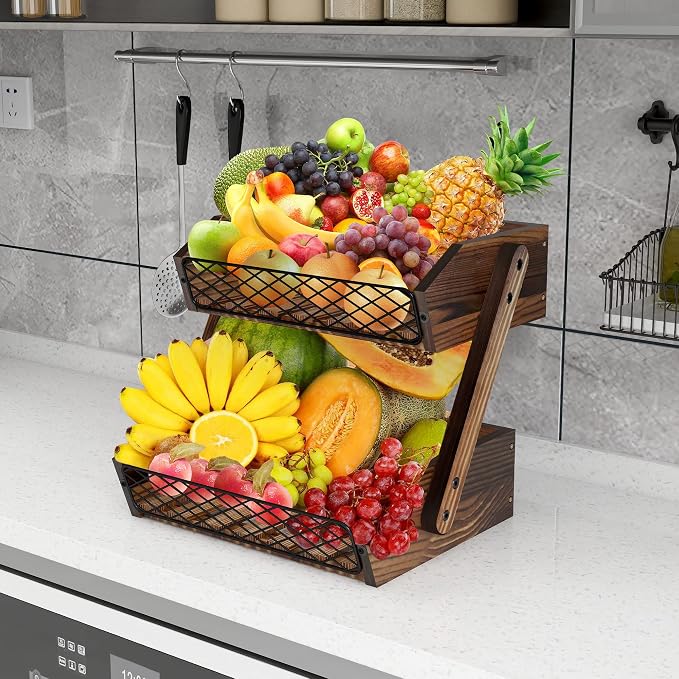 Dorhors Fruit Basket for Kitchen Counter Organizer, Fruit Bowl Stand Storage | - Image 6