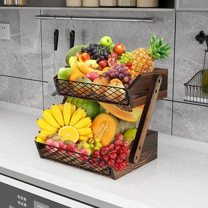 Dorhors Fruit Basket for Kitchen Counter Organizer, Fruit Bowl Stand Storage | - Image 6
