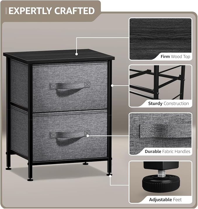 Sorbus Nightstand with 2 Drawers - Image 4