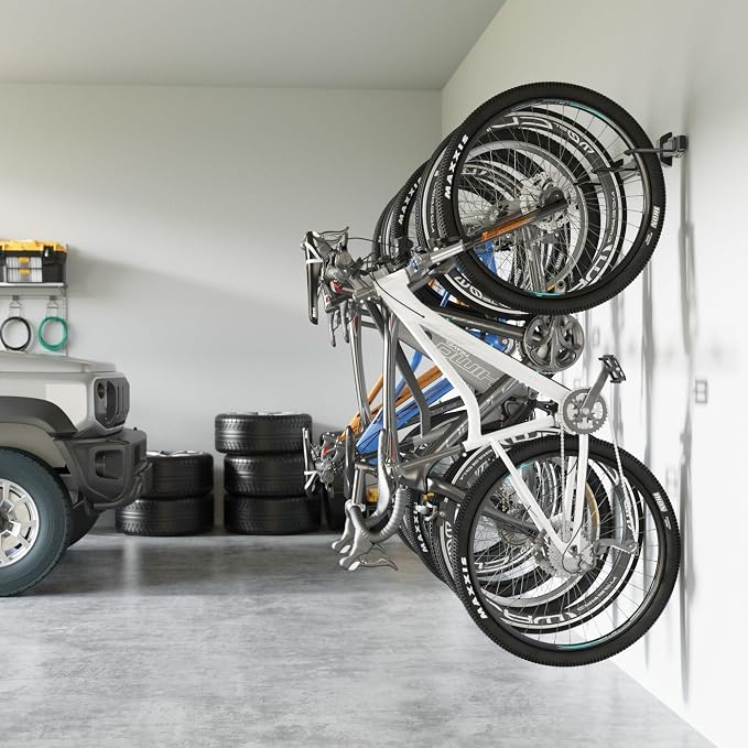 monTEK Enhanced Garage Bike Rack, Adjustable 6 Bike Hangers - Image 8