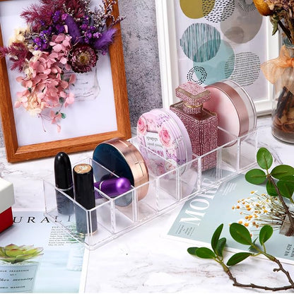 Tuanse 2 Pcs Acrylic Makeup Compact Organizer Detachable 8 Spaces Clear Vanity - Image 6