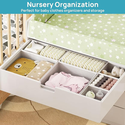 Vtopmart 12 Pack Baby Clothes Organizer, Dresser Drawer Organizer - Image 3