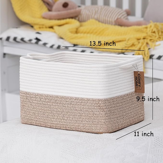 COMFY-HOMI Cotton Rope Woven Basket - Image 3
