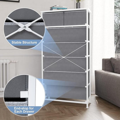 Fabric Dresser with 7 Drawers, Vertical Storage Tower | Sturdy Steel Frame - Image 6