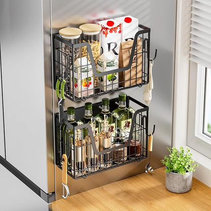 2 Set Magnetic Shelf for Fridge, Potato & Onion Storage Bins, Magnetic Fruit - Image 10
