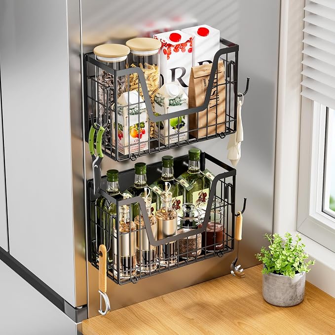 4-Pack Magnetic Fridge Shelf, Potato Onion Storage Bin; Multi-Use - Image 6