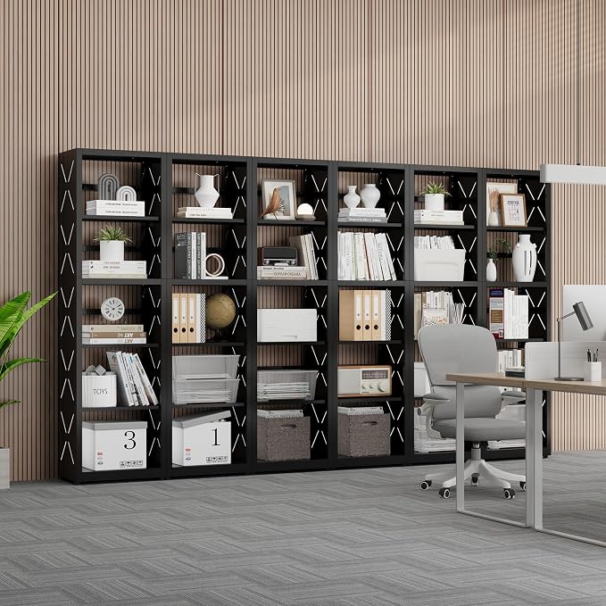 Narrow Bookshelf, 5 Tier Bookcase, Home Office Bookcase Shelf Storage Organizer - Image 8