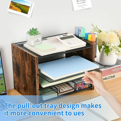 OPNCIE Desk Organizer and Accessories, 4-Tier Paper Letter Tray File Organizer - Image 4