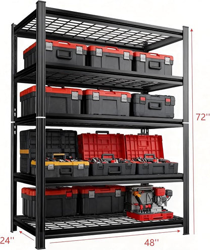 47''W Wire Garage Metal Shelving, 3000 Lbs Heavy-Duty Garage Storage Shelves - Image 3