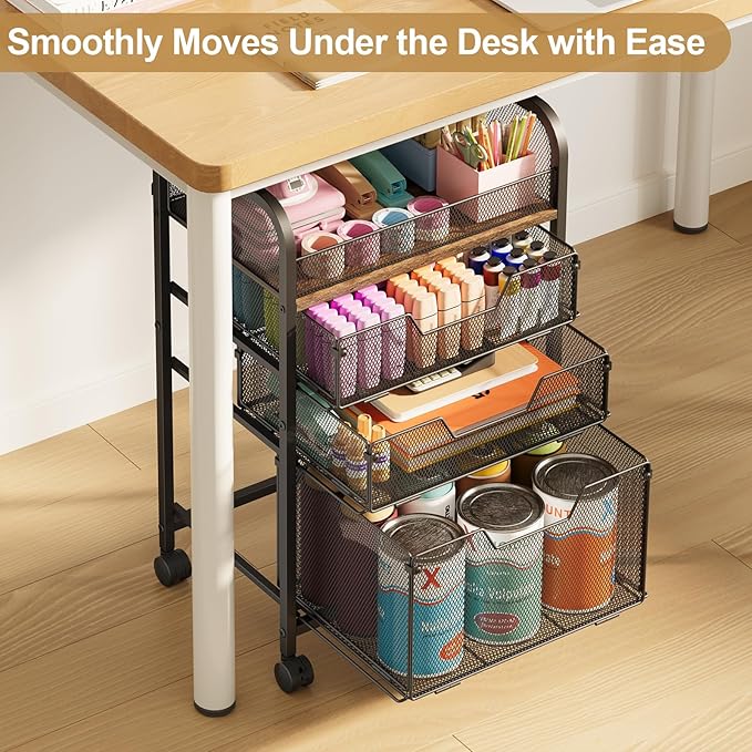 4-Tier Rolling Utility Cart - Image 3