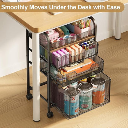 4-Tier Rolling Utility Cart - Image 3