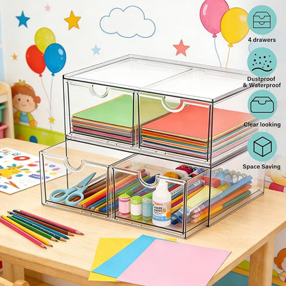 Prsildan Acrylic Storage Drawers Clear Makeup Organizer - Image 7