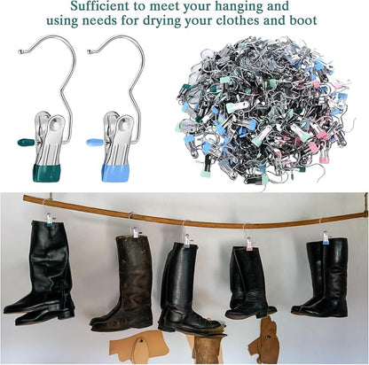 Yinder Boot Hangers Clips Laundry Hooks Hanging Stainless Steel Clothes Pins - Image 7