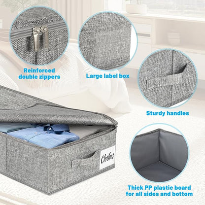 Under Bed Storage Container Bins 2 Pack, 5 Inch Thin Low Profile Underbed - Image 7