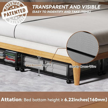 PHINOX Under Bed Storage with wheels, Under the Bed Storage Containers - Image 5