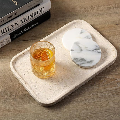 Natural Marble Vanity Tray, 11.8" Marble/Stone Bathroom Tray Countertop - Image 5